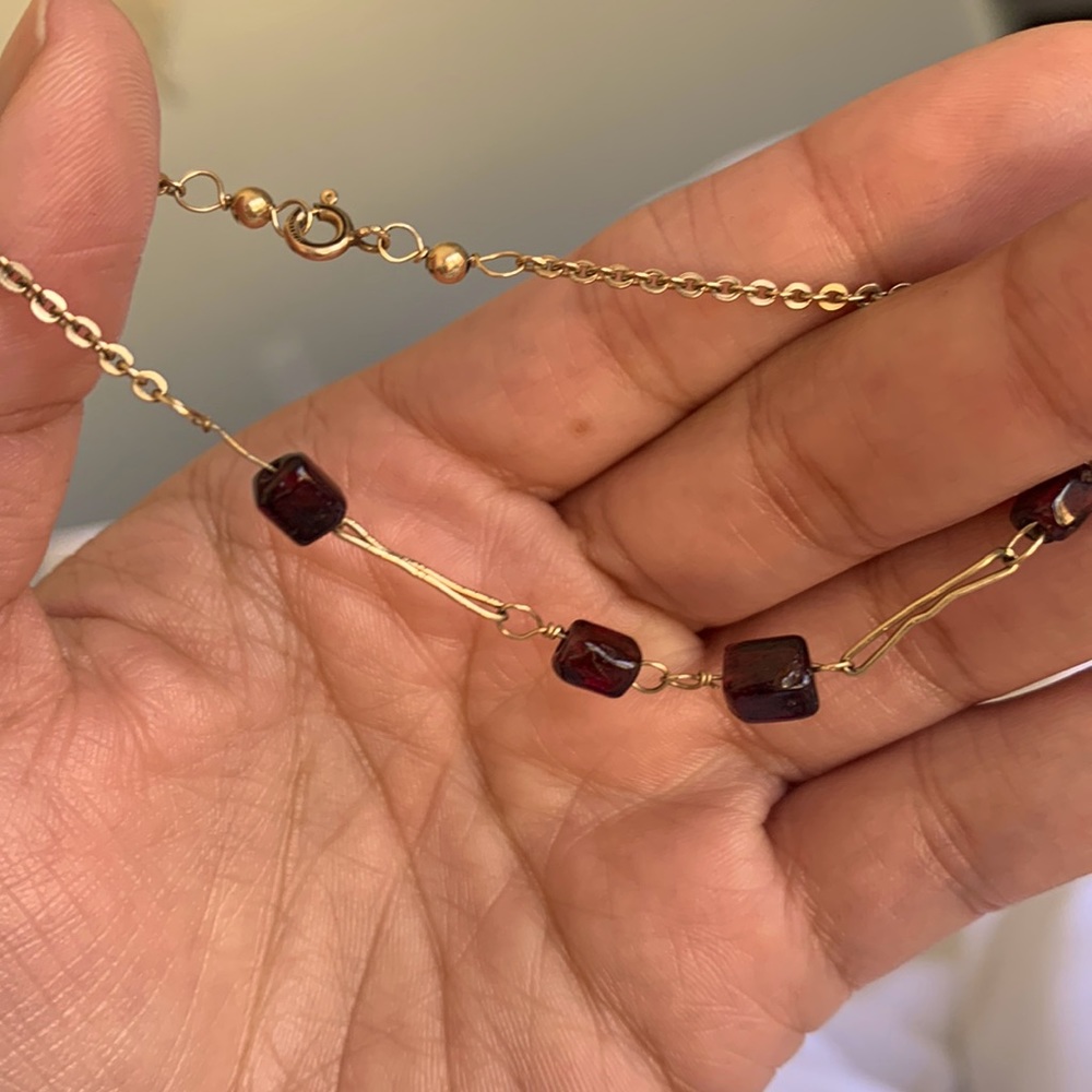 Gold filled Garnet Bracelet